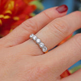 Ellibelle Jewellery Vintage 1985 18ct Gold Diamond Five-Stone Half Eternity Band Ring (0.75cts)