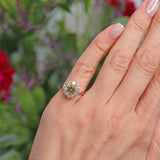 Ellibelle Jewellery Vintage 1985 Fancy Yellow Diamond 18ct Gold Cluster Engagement Ring
