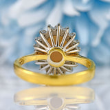 Ellibelle Jewellery Vintage 1985 Opal & Diamond 18ct Gold Cluster Ring
