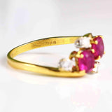 Ellibelle Jewellery Vintage 1985 Ruby & Diamond 18ct Gold Ring