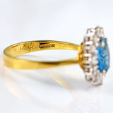 Ellibelle Jewellery Vintage 1985 Swiss Topaz & Diamond 18ct Gold Cluster Ring