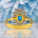 Ellibelle Jewellery Vintage 1985 Swiss Topaz & Diamond 18ct Gold Cluster Ring