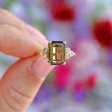 Ellibelle Jewellery Vintage 1986 Andalusite & Diamond 18ct Gold Ring By Garrard