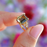 Ellibelle Jewellery Vintage 1986 Andalusite & Diamond 18ct Gold Ring By Garrard
