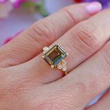 Ellibelle Jewellery Vintage 1986 Andalusite & Diamond 18ct Gold Ring By Garrard
