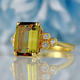 Ellibelle Jewellery Vintage 1986 Andalusite & Diamond 18ct Gold Ring By Garrard