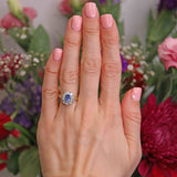 Ellibelle Jewellery Vintage 1986 Ceylon Sapphire & Diamond 18ct Gold Cluster Ring