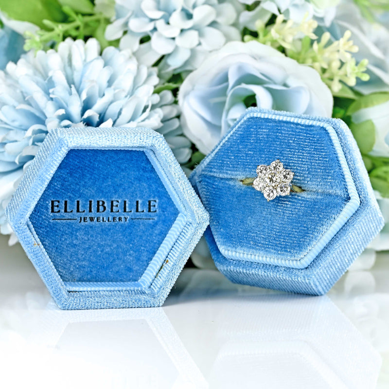 Ellibelle Jewellery Vintage 1986 Diamond 18ct Gold Daisy Cluster Ring (1.26cts)