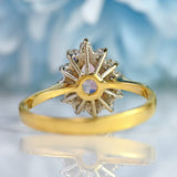 Ellibelle Jewellery Vintage 1986 Rose-Pink Topaz & Diamond 18ct Gold Pear Cluster Ring