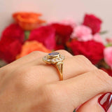 Ellibelle Jewellery Vintage 1986 Sapphire & Diamond 18ct Gold Cluster Engagement Ring (2.30cts)