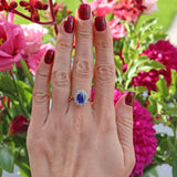 Ellibelle Jewellery Vintage 1986 Sapphire & Diamond 18ct Gold Cluster Engagement Ring (2.42ct)