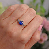 Ellibelle Jewellery Vintage 1986 Sapphire & Diamond 18ct Gold Ring (1.70ct)