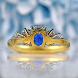 Ellibelle Jewellery Vintage 1986 Sapphire & Diamond 18ct Gold Ring (1.70ct)