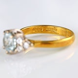 Ellibelle Jewellery Vintage 1987 Aquamarine & Diamond 18ct Gold Seven-Stone Ring