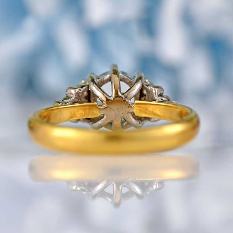 Ellibelle Jewellery Vintage 1987 Aquamarine & Diamond 18ct Gold Seven-Stone Ring