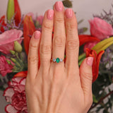 Ellibelle Jewellery Vintage 1987 Emerald & Diamond 18ct Gold Three-Stone Engagement Ring (0.85cts)