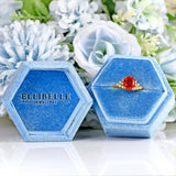 Ellibelle Jewellery Vintage 1987 Fire Opal & Diamond 18ct Gold Ring