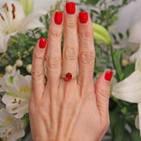 Ellibelle Jewellery Vintage 1987 Fire Opal & Diamond 18ct Gold Ring