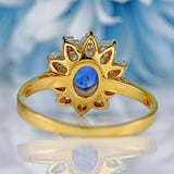 Ellibelle Jewellery Vintage 1987 Sapphire & Diamond 18ct Gold Cluster Ring (1.38cts)