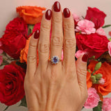 Ellibelle Jewellery Vintage 1987 Sapphire & Diamond 18ct Gold Cluster Ring (1.38cts)