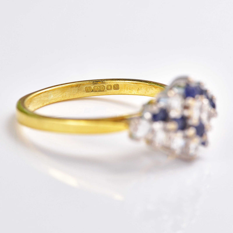 Ellibelle Jewellery Vintage 1987 Sapphire & Diamond Gold Ring
