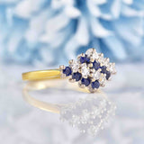 Ellibelle Jewellery Vintage 1987 Sapphire & Diamond Gold Ring