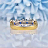 Ellibelle Jewellery Vintage 1987 Sapphire & Diamond Half Eternity Band Ring