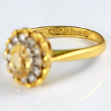 Ellibelle Jewellery Vintage 1987 Yellow Topaz & Diamond 18ct Gold Buttercup Cluster Ring