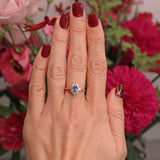 Ellibelle Jewellery Vintage 1988 Ceylon Sapphire & Diamond 18ct Gold Cluster Ring