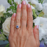 Ellibelle Jewellery Vintage 1988 Ceylon Sapphire & Diamond Cluster Ring