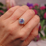 Ellibelle Jewellery Vintage 1988 Ceylon Sapphire & Diamond Engagement Ring