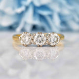 Ellibelle Jewellery Vintage 1988 Diamond 18ct Gold Three-Stone Engagement Ring (1.05cts)