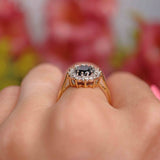 Ellibelle Jewellery Vintage 1988 Sapphire & Diamond 18ct Gold Cluster Ring