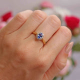 Ellibelle Jewellery Vintage 1988 Sapphire & Diamond 18ct Gold Cluster Ring