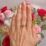 Ellibelle Jewellery Vintage 1988 Sapphire & Diamond 18ct Gold Cluster Ring