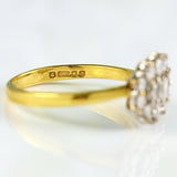 Ellibelle Jewellery Vintage 1988 Vari-Cut Diamond 18ct Gold Cluster Ring (0.58cts)
