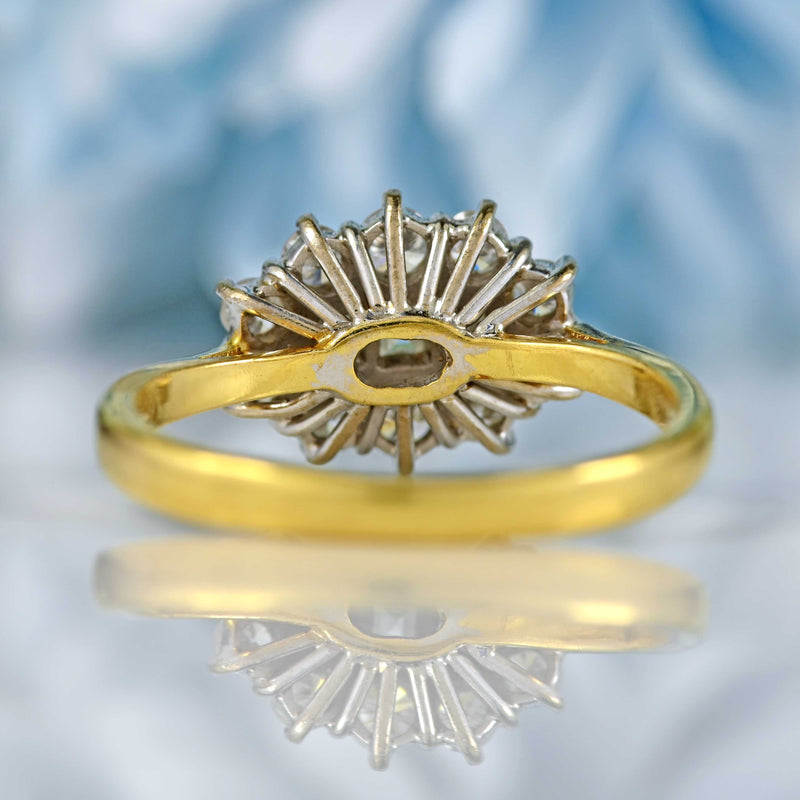 Ellibelle Jewellery Vintage 1988 Vari-Cut Diamond 18ct Gold Cluster Ring (0.58cts)