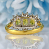 Ellibelle Jewellery Vintage 1988 Yellow Sapphire & Diamond 18ct Gold Triple Cluster Ring