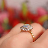 Ellibelle Jewellery Vintage 1989 Black Opal & Diamond 18ct Gold Cluster Ring