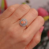 Ellibelle Jewellery Vintage 1989 Black Opal & Diamond 18ct Gold Cluster Ring