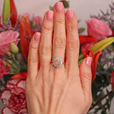 Ellibelle Jewellery Vintage 1989 Black Opal & Diamond 18ct Gold Cluster Ring