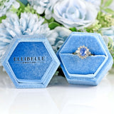 Ellibelle Jewellery Vintage 1989 Ceylon Sapphire & Diamond 18ct Gold Cluster Ring (1.37cts)