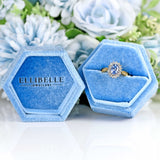 Ellibelle Jewellery Vintage 1989 Ceylon Sapphire & Diamond 18ct Gold Cluster Ring