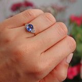 Ellibelle Jewellery Vintage 1989 Ceylon Sapphire & Diamond 18ct Gold Ring