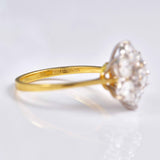 Ellibelle Jewellery Vintage 1989 Diamond 18ct Gold Daisy Cluster Engagement Ring (1.60cts)