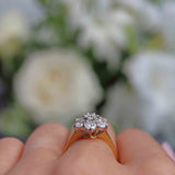 Ellibelle Jewellery Vintage 1989 Diamond 18ct Gold Daisy Cluster Engagement Ring (1.60cts)