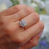 Ellibelle Jewellery Vintage 1989 Diamond 18ct Gold Daisy Cluster Engagement Ring (1.60cts)