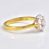 Ellibelle Jewellery Vintage 1989 Diamond 18ct Gold Daisy Cluster Ring