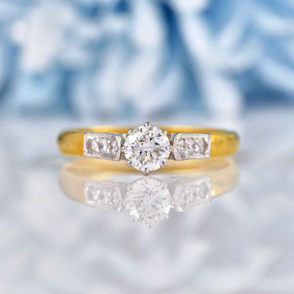 Ellibelle Jewellery Vintage 1989 Diamond 18ct Gold Solitaire Engagement Ring (0.42cts)
