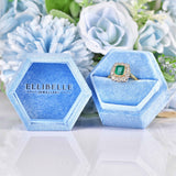 Ellibelle Jewellery Vintage 1989 Emerald & Diamond 18ct Gold Cluster Ring